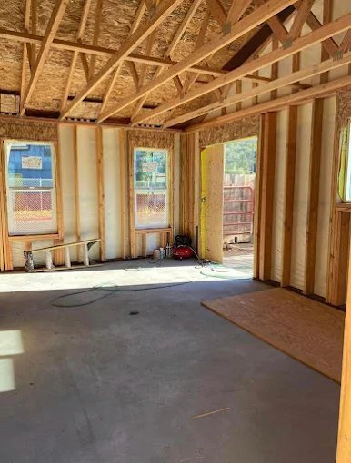 Insulated interior of a new unit