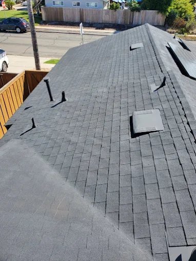 New gray shingle roof